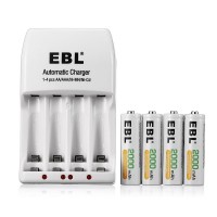 EBL 5V 2A Micro USB input quick charger for Duracell AA/AAA/Ni-MH/Ni-Cd rechargeable batteries